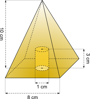 Pyramide mit Zylinderloch